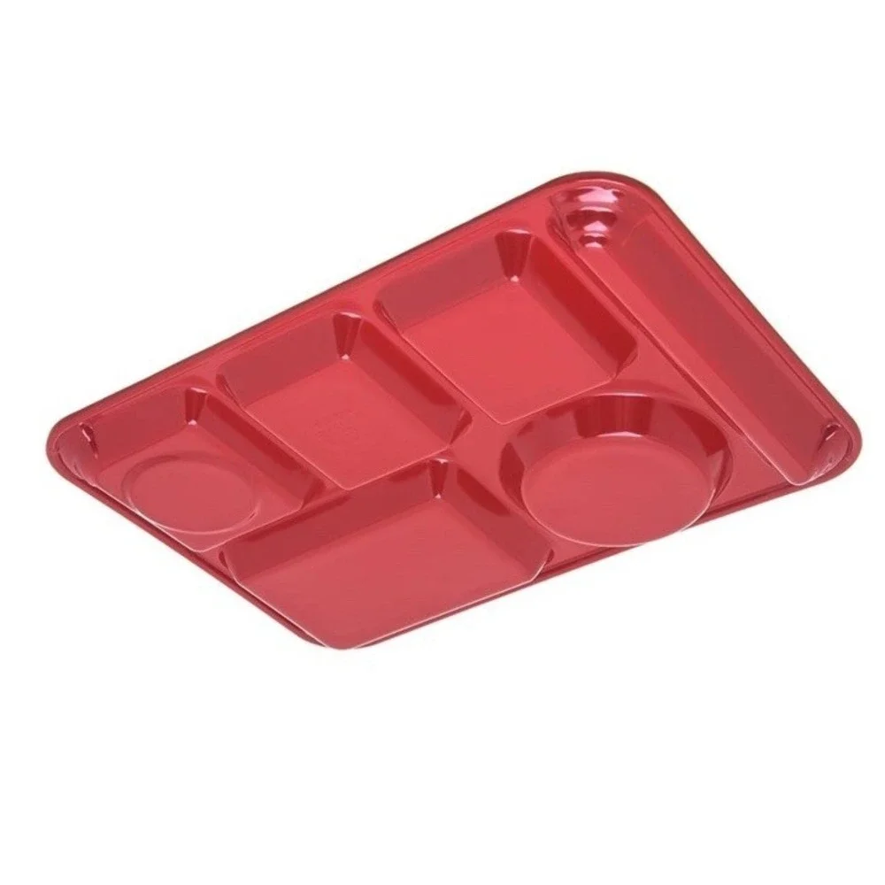 12 Red Carlisle Food service Products Right-Hand 6-Compartment Tray 10